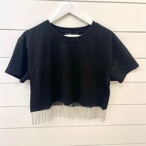 💗💗 3/$30 Rhinestone cropped shirt